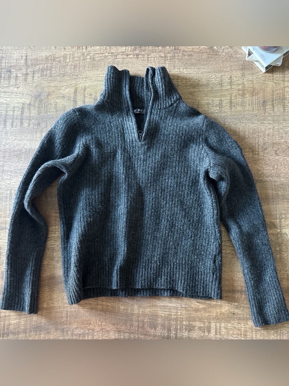 Helly Hansen Dark Gray Ribbed Half-Zip Sweater